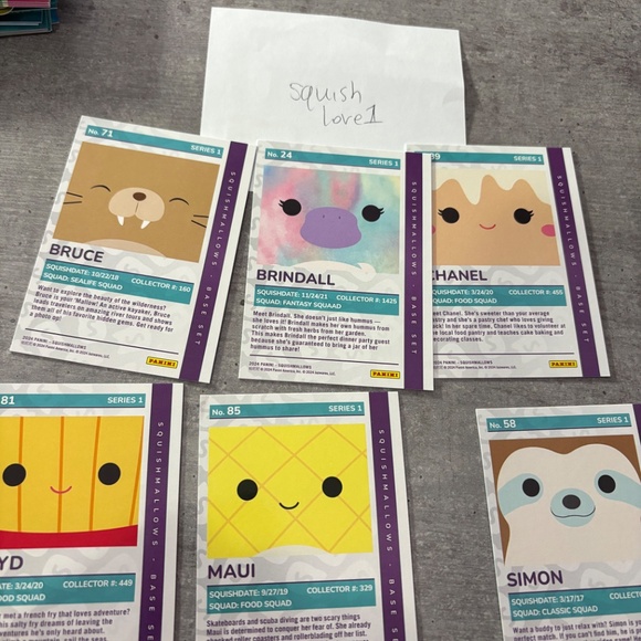 6 x series 1 squishmallows numbered trading cards panini - Picture 2 of 2